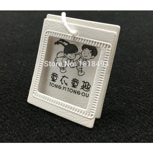 Customized clothing embossed logo tags/garment paper tag printing/clothing label/main label/t-shirt jacket label 1000 pcs a lot