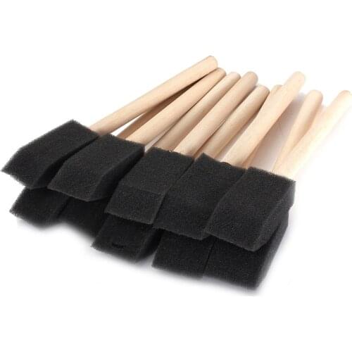 Foam Sponge Brushes Wooden Handle Painting Drawing Craft Draw Brushes Sponge Painting Brushes