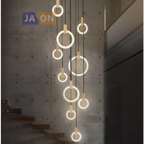 LED Nordic Wooden Iron Acryl Rings DIY LED Lamp LED Light.Pendant Lights.Pendant Lamp.Pendant light For Dinning Room Foyer