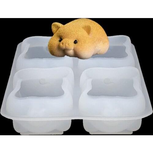 Little golden pig, mousse pudding, silicone molds, 4 with DIY chocolate cake, decorative baking tools