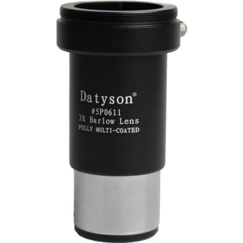 1.25 inch Metal Achromatic Fully Multi-Coated 3x Barlow Lens Telescope Eyepiece with M42x0.75 Camera Threads 2group 3pcs glass