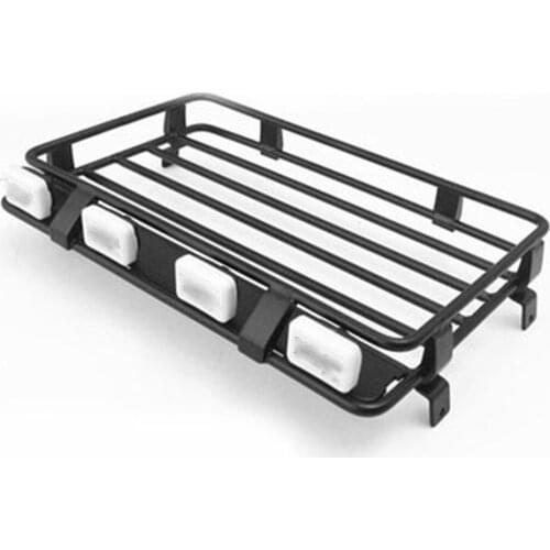 Metal Roof Luggage Rack with Spotlight Kit for KILLERBODY LC70 ARB RC4WD 1/10 RC Car Upgrade Parts