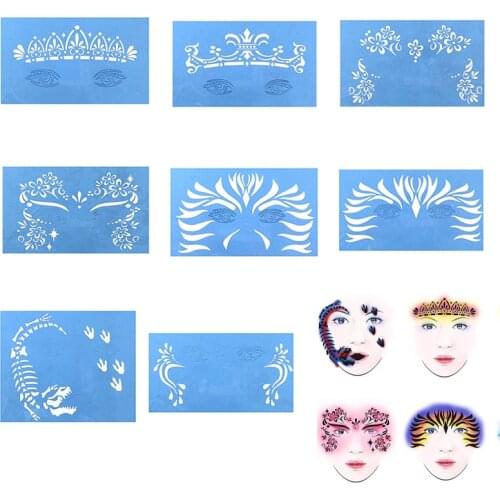 1 Pcs Reusable Face Paint Airbrush Glitter Tattoo Stencil Body Paint Facial Makeup Template Drawing Tattoo Design Tool