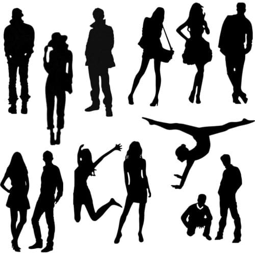 Men Women Silhouettes With Words Metal Cutting Dies for DIY Scrapbooking Album Paper Card Making Decorative Crafts Supplies 2019