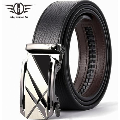 2019 Real Leather Belt For Men With 3.5 cm Automatic Buckle Waistband Belt Luxury Cinto Fashion Black Formal Ceinturon Homme B77