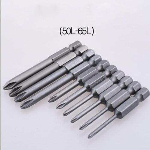50mm /65mm /75mm Hex Shank Cross Head Screwdriver Bits Phillips Electric Driver Magnetic Screwdriver Drill Bit Set