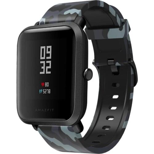 20mm Camouflage Band For Amazfit Bip S Bracelet Silicone Strap For Xiaomi Huami Amazfit GTS Bip Lite Band Wrist Strap Watchband
