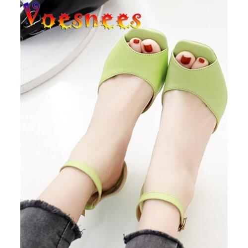 Green Summer Women Shoes New Square Toe Sandals Ankle Strap Thin Heels Peep Toe Nightclub Super High Heels Wedding Party Shoes