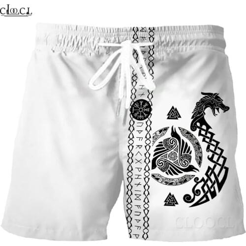 CLOOCL Newest Popular Viking Tattoo Summer Fashion Mens Shorts 3D Print Hip Hop Casual Harajuku Beach Shorts Drop Shipping