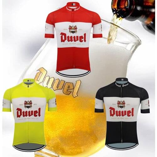 Beer Cycling Jersey Maillot Ciclismo Hombre Red Black Yellow Short Sleeve Bike Jersey Outdoor Sports Cycling Clothing MTB