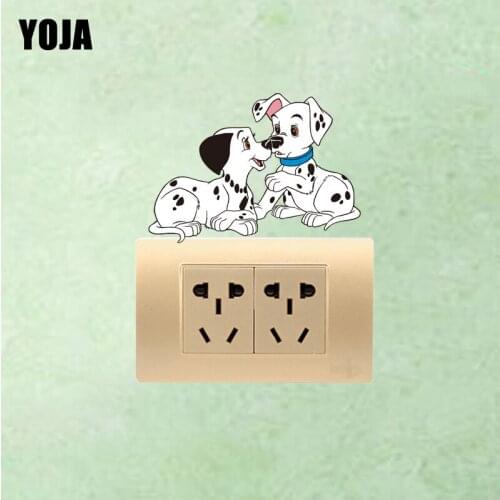 YOJA Cute Male and Female Spotte Decor Switch Wall Sticker Living Room Bedroom Personalized Colored 8SS0276