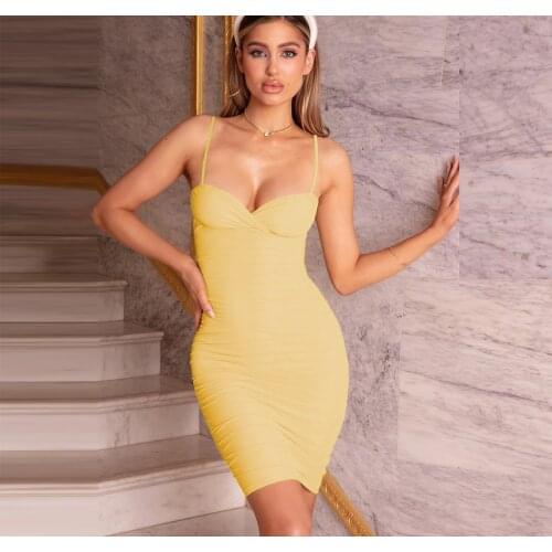 Dress Women Summer 2021 European and American summer sling bag hip nightclub ladies fold Dresses Casual Vestidos LZY1347