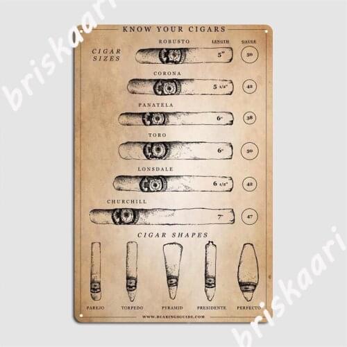 Cigar Knowledge Cigar Lover Poster Metal Sign Plates Design Pub Club Bar Tin Sign Posters