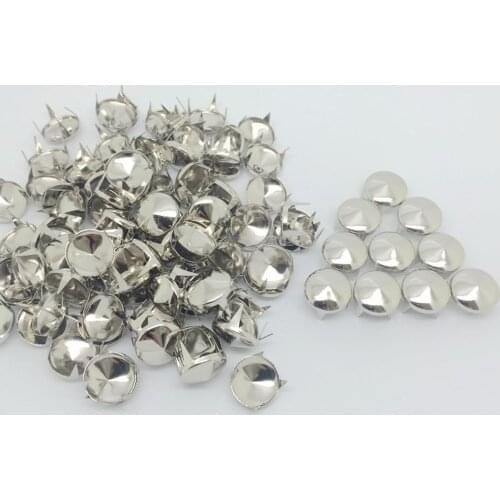 100 Pieces Silver Metal Round Cone Rivet Spike Studs Spots DIY Leather Craft 12mm