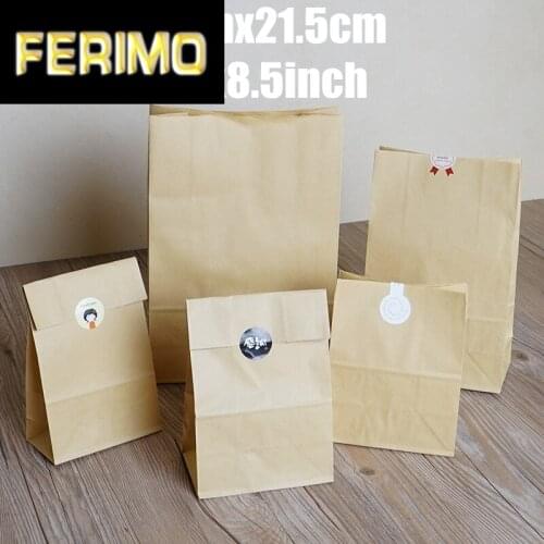 12cm*6cm*21.5cm 50Pc Cake Bread Kraft Paper Bag Packaging For Cookies Jute Bolsas De Papel Shopping Verpakking Zakjes Decoration