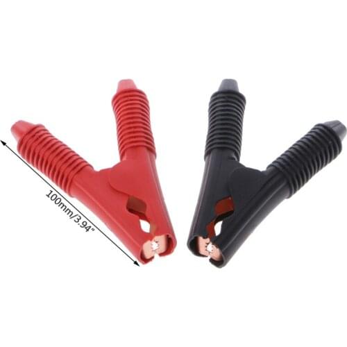 2 Pcs Vehicle Battery Charger Crocodile Alligator Booster Testing Clip Clamp