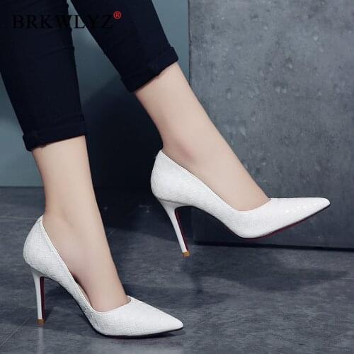 2020 10CM Pumps Women White Girl High Heel Womens Fine with Womens Shoes New Pointed Black Fresh Princess Shoes 358