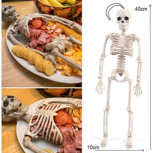 40cm Halloween Skeleton Plastic Human Skeleton Anatomical Model Skeleton for Halloween Party Haunted House Decoration Props Toys