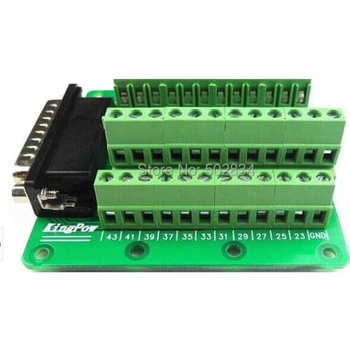 5pcs/lot DB44 Male D-SUB DB-44 Adapter 44Pin signals Terminal Breakout Board ROHS 2 row