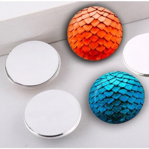 12mm 16mm 20mm 25mm Mermaid Fish Scale Flat Back Round Glass Cabochon Embellishment Scrapbooking DIY Crafts 5Pcs/lot