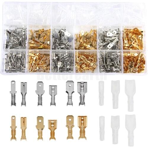 540Pcs Female Male Electrical Spade Wire Butt Connectors Lugs Battery Starter Cable Splice Crimp Terminals Kit Assortment
