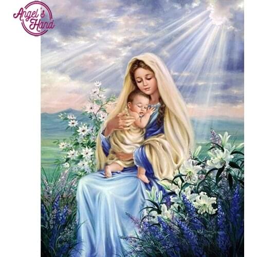 Diamond Painting Virgin Mary kids Christian Religion Jesus Christ DIY 3D Diamond Embroidery Maternal Love Child Religious Gifts