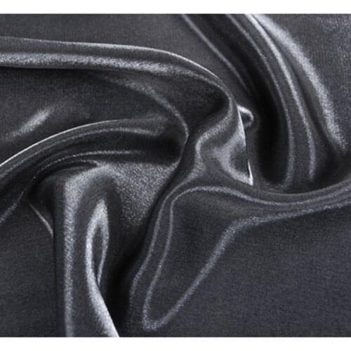 CF551 Solid Gloss Dark Grey Thick Silk Satin Tencel Cotton Linen Fabric Coloured Glaze Fashion Fabric For Womens Dress Skirt