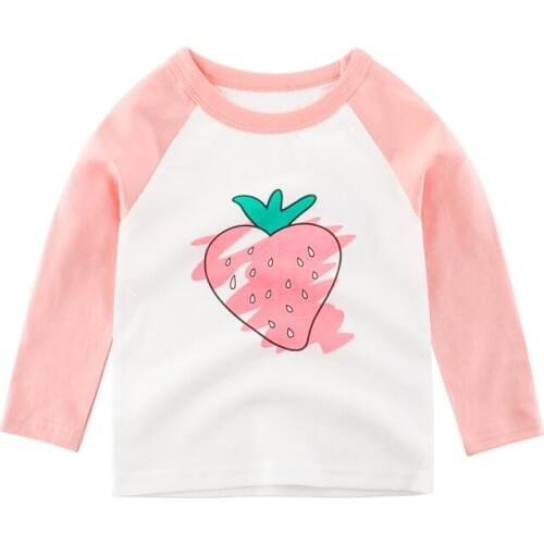 Childrens Clothing Spring Autumn New 2020 Children T-shirt Cartoon Strawberry Long Sleeve T-shirts Girl Shirt Baby Girls Clothes
