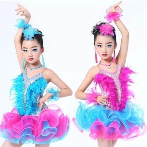 Children Professional Latin Dance Dress for Girls Ballroom Dance Competition Dresses kids Modern Waltz/tango / Cha Cha Costumes