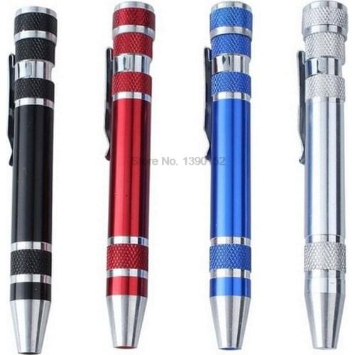 By dhl 200pcs practical 8 in 1 Screwdriver Set Pen Style Multi-Tool Screw Driver Repair Tools for Mobile Phone Hand Tools