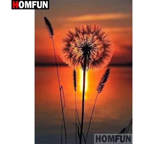 HOMFUN Full Square/Round Drill 5D DIY Diamond Painting "Sunset scenery" 3D Diamond Embroidery Cross Stitch Home Decor A21343