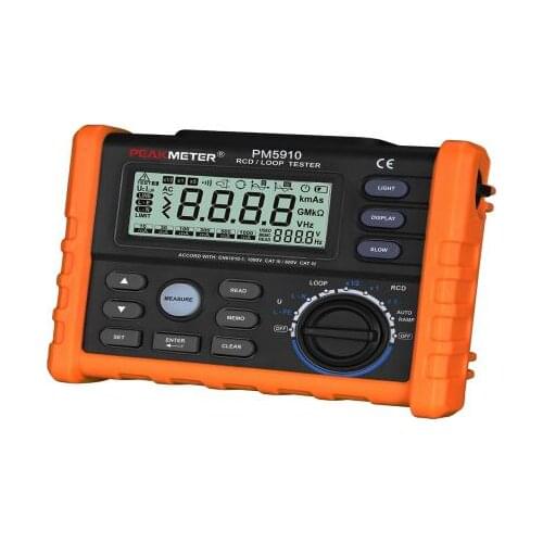 PM5910 Digital Resistance Meter RCD loop Tester Circuit Switch Tester Trip-out Current/Time Test RL Meter with USB Interface