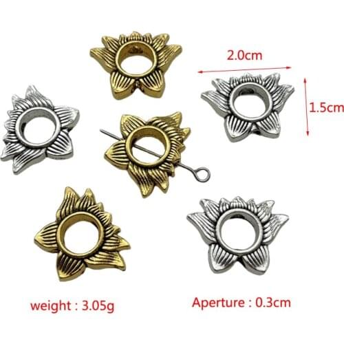 JunKang alloy perforated flower-shaped shell series spacer beads DIY amulet jewelry crafts making connector found accessories