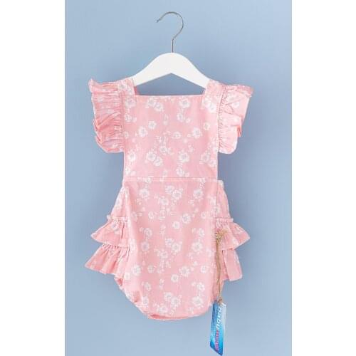 Floral Pattern Frilly Baby Girl Jumpsuit