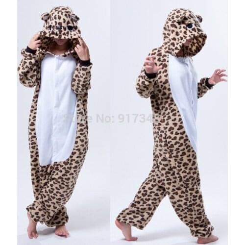 Leopard Grain Bear Onesies Pajamas Jumpsuit Hoodies Adults Cosplay Kigurumi Costumes for Halloween and Carnival