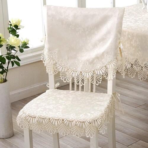 European chair covers dining room Home chair cover Embroidered lace chair covers living room seat mat chair backrest cover set