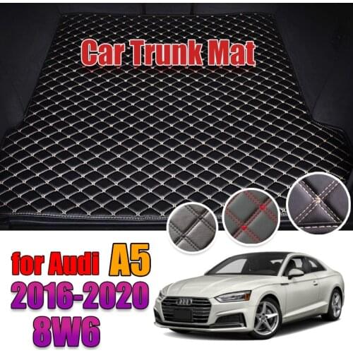 Leather Car Trunk Mat For Audi A5 8W6 2016 2017 2018 2019 2020 Trunk Boot Mat Liner Pad Cargo pad Cargo Liner Coupe Sportback