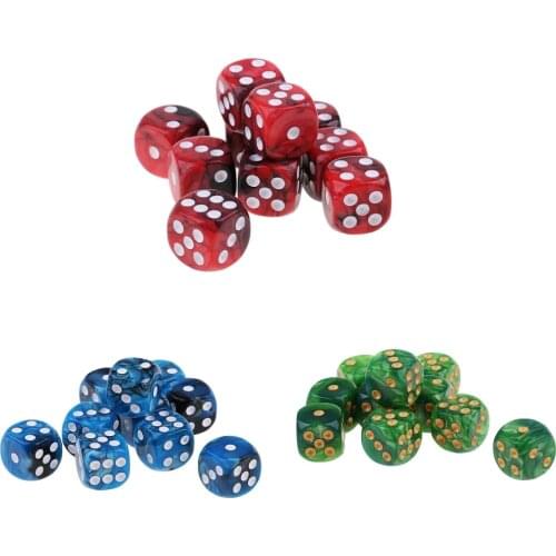 MagiDeal 30Pcs 16mm Six Sided D6 Dices Party Fun Toy for RPG MTG DND Dungeons and Dragons Gambling Craps
