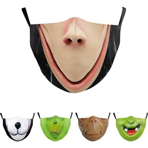Fashion Anime Monkey Face-Mouth Halloween Cospaly Masks Womens Unisex Protection Breathable Adult Party Mask Green Fur Monster