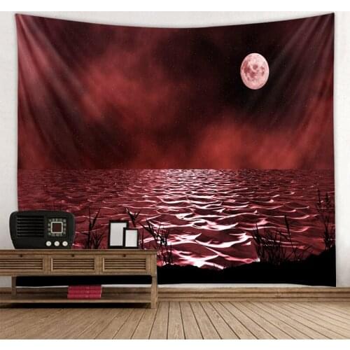 Moon Sea Tapestry Bohemian Wall Hanging Dream Hanging Cloth Mandala Printed Tapestry Living Room Bedroom Home Deco