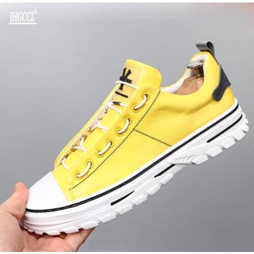 Mens Casual shoes The new color high-top shoes trend versatile slats lace-up flats crease resistant casual shoes zapatillas A6