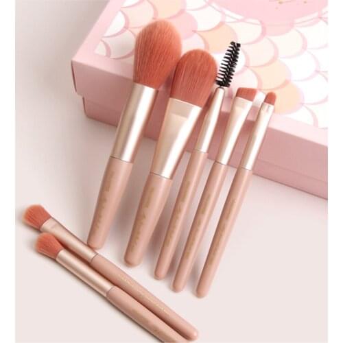 Maange Pro 7Pcs/set Mini Makeup Brushes Set Foundation Powder Eye Shadow Eyeliner Eyelash Eyebrow Blush Facial Cosmetic Tools