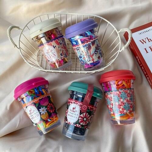 New Korean Version of the Flower Cup High Elastic Rubber Band Canned Hair Rope Cute Girl Heart Hair Accessories