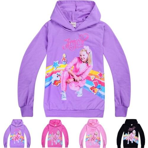 2019 New Autumn sweatshirt Cotton hooded Clothing Cartoon JOJO Siwa Kids boys girls clothes long sleeve hoodies T-shirt retail