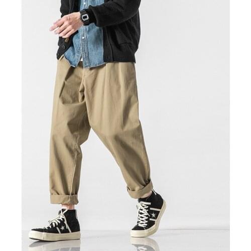 Spring New Overalls Outdoor Hiking Sport Combat Trekking Climbing Trousers Solid Color Simple Loose Straight Casual Pants Mens