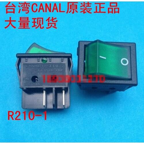 Original new 100% rocker switch R210-1-C5N-BG 16A 250VAC 4pin with lights