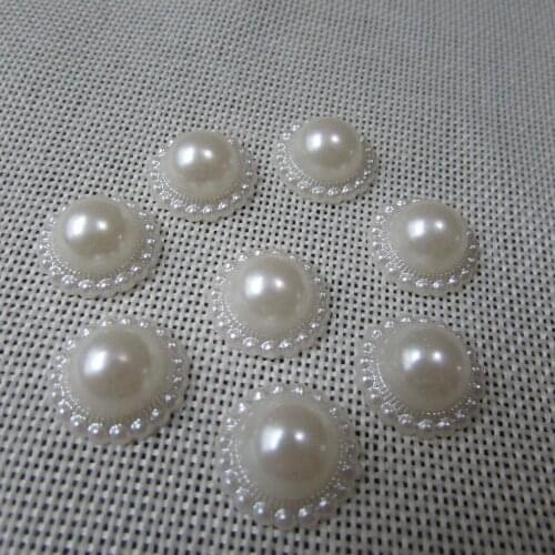 Ivory tint ABS sunflower pearl 50g DIY originality handwork material mobile phone hairdressing essential 8mm-12mm