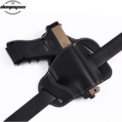 OWB Gun Holster Leather Concealed Belt Gun Holster for Glock 17 19 22 23 43 Sig Sauer P226 P229 Ruger Beretta 92 M92