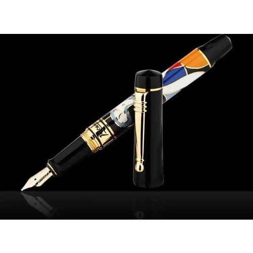 Picasso 90 Women and Flowers 14K Gold Nib Fountain Pen Bright Color with Original Gift Box for Writing Gift Collection