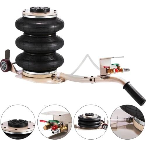 Triple Bag Air Jack Pneumatic Jack 6600LBS Quick Lift 3 Ton Heavy Duty Jacking 16 Inch Lifting Height Pneumatic Air Jack 6600LBS
